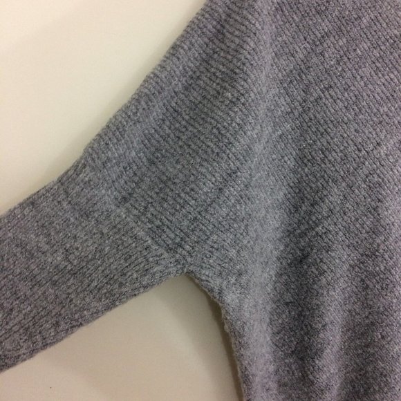 Debut Womens Sweater Knitted Gray Oversize Cozy Soft Ribbed Dolman Sleeve Sz S/M - Picture 3 of 6